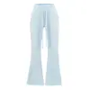 Pantalones Casuales de Tiro Bajo con Cordón Estilo Callejero Americano para Mujer, Corte Ajustado, Levanta Glúteos, Adelgazantes, de Atar, Pantalones Largos Casuales