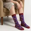 Meias personalizadas, meias de cano médio, meias com estampa digital para homens e mulheres, fabricação de marca OEM/ODM, design de logotipo personalizado com base em imagens fornecidas