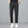 Pantalones cortos de seda de hielo de Hong Kong para hombre, verano, finos, elásticos, ajustados, de pierna recta, deportivos, de secado rápido, casuales