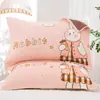 Manta coreana de dibujos animados, funda de almohada de gasa suave, funda de algodón engrosada para pareja adulta, funda de almohada para dormitorio de estudiante, hogar, cuatro estaciones
