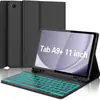 Adecuado para Samsung Taba9Plus Teclado Bluetooth Retroiluminado de Colores y Set de Ratón A11+ Ranura para Lápiz Funda de Cuero Funda S10Lite