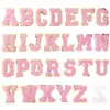 Letra inglesa chenilla caliente autoadhesiva bordada Phnom Penh pegatinas de tela ropa equipaje accesorios DIY accesorios para carcasa de teléfono móvil