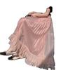 Nicho Primavera/Verano 2025 Falda Pastel Midi con Volantes de Malla Delgada Plisada con Costuras en Capas y Cuentas