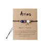 Amazon WISH Explosiones Calientes Pulsera Elástica de Doce Constelaciones Piedra Ojo de Tigre Ágata Pulsera de Cuentas de Color Mixto Tarjeta