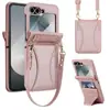 Funda de Teléfono Estilo Nuevo Cruzada Z Flip7 Cubierta de Cuero Adecuada para Samsung Flip8 Funda de Teléfono con Ranura para Tarjeta Cubierta Protectora de Película Templada