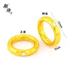 Esperando con ansias el Nuevo Anillo Dorado Arena Antigua Estilo Chino Nuevo Tendencia Nacional Lujo Ligero Oro Diamante Anillo Liso Anillo de Cola Esmerilado Liso