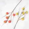 Sala de té estilo Zen 5 cabezas fruta de caqui flor de seda artificial flor artificial planta verde accesorio de fotografía arreglo floral decoración suave