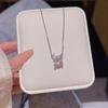 Accesorios de collar de acero de titanio de alta gama para mujer, colgante simple y moderno, diseño de nicho de lujo ligero, gargantilla, temperamento, versátil, cadena para clavícula