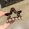 Pinza para el Cabello Estrella Retro Coreana de Perlas y Pedrería 2026 Moda Pinza para Medio Peinado para Cabello Fino Pinza de Tiburón