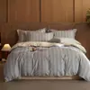 Novo Conjunto de Quatro Peças de Algodão Estampado com Listras Escovadas 2025 - Série Buyi Conjunto de Quatro Peças de Lençóis para Cama de 1,5m