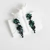 Pendientes Amazon transfronterizos, extragrandes, electrochapados, elegantes, de estilo largo, con un toque de alta gama, adornados con borlas y pedrería negra
