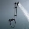 Grifo para Bañera Caliente y Fría con Barra Ajustable, Juego de Ducha de Cobre con Salida Giratoria, Montaje en Pared