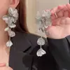 Nuevos Pendientes de Flor de Plata China Pendientes Grandes Exagerados Retro Largos para Novia Celebridad Pendientes de Vacaciones Verano
