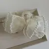 Pinza Pinza Elegante Estilo Coreano Perla Lazo Malla Grande Pinza Tiburón Accesorios para el Cabello para Mujer 2025 Nuevo