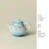 Rinyu Gui Song Qing He Lan Bule de Cerâmica em Forma de Pera Bule de Chá Pintado à Mão de Alta Qualidade com Peixes Brincando com Folhas de Lótus Alta Aparência Panela para Preparar Chá para Uso Doméstico