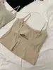 Directo del fabricante, bestseller transfronterizo: Sujetador invisible de seda helada que alisa la espalda con copas fijas, base líquida, camisola, estilo fino de verano