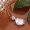Colgante de calabaza grande de imitación de ágata helado, calcedonia, piedra de jade, lujo incrustado, diseño de collar para suéter, nicho femenino, comparable al jade de imitación