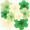 Decorações de Papel para Pendurar para Festa de Jardim de Infância, Montagem de Sala de Aula, Penduricalhos de Ventilador de Papel para Ambiente, Flores de Ventilador de Papel