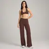Conjunto de Yoga Transfronterizo de Sensación Desnuda con Hermoso Sujetador Deportivo Halter de Espalda y Pantalones Rectos Sueltos para Correr al Aire Libre y Fitness