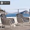 Villa Jardín Sofá Silla Combinación Elegante Teca Muebles de Patio Balcón Ocio Silla de Ratán Impermeable Protector Solar Sofá Silla