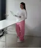 Calça de Moletom com Zíper Bordada Transfronteiriça Europeia e Americana Calças Longas Casuais Streetwear Hip-Hop Rap Estilo de Rua Tamanho Americano Calça de Moletom Unissex Venda por Atacado