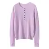 Nuevo Suéter de Cashmere 100% Puro para Mujer, Otoño/Invierno 2026, Tejido de Canalé, Corte Entallado, Manga Larga, Media Cremallera, Cuello Redondo, Prenda Base