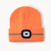 Gorro de Punto con Luz LED Transfronterizo Otoño e Invierno Cálido Gorro de Lana Viaje al Aire Libre Tira Reflectante Luz Nocturna Iluminación Gorro Frío