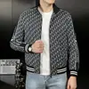 Chaqueta con Solapa para Hombre Primavera y Otoño Delgada Corta Moda Tendencia Gama Alta Elegante Estilo Europeo y Americano Estampada Abrigo Casual