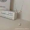 Collar con Cadena de Espiga de Trigo y Colgante de Perla Redonda para Mujer, Lujo Ligero, Versátil, Cadena de Clavícula de Gama Alta, Regalo 520 para Novia