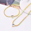 Amor Diamante Luz de Luxo Europeu e Americano Feminino Transfronteiriço Luz Pulseira de Luxo Colar Jóias terno Moda High-end Titânio Jóias de Aço