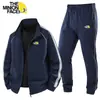 Trajes Deportivos y de Ocio de Primavera y Otoño Comercio Exterior para Hombre Transpirables Sencillos Modernos Chaqueta Cardigan Tallas Grandes Conjunto de Dos Piezas