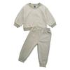 Versión coreana de traje nuevo de primavera para niños y niñas, moda de color sólido, suéter de felpa con cuello redondo, pantalones, conjunto casual de dos piezas