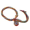 Pulsera de Cuerda de Algodón Tejida a Mano Estilo Tangka Xizang Zikiram Wuye Joyería Tejida Hecha a Mano para Hombres y Mujeres