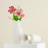 Jarrón de Cerámica Blanco Minimalista Shumen Decoración para Arreglo Floral de Sala de Estar en Casa Lujo Ligero Gama Alta Recipiente Decorativo Hidropónico