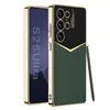 Para Samsung S25Ultra Carbon Fiber Pattern Phone Case S25 Jazz Leather Protective Case S25p Ultra-Fino Resistente a Quedas