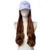 Comercio exterior transfronterizo Gorra Peluca gorra de béisbol peluca peinado integrado mujeres africanas cabello largo rizado gris plateado accesorio para la cabeza