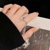 Anel Aberto Fio Puxado Simples Nobre Meio Antigo Luz Luxo Alto Padrão Retro Moda Diamante Design de Nicho Anel para Mulheres