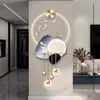 Grelha de Parede de Fundo para Sala de Estar Esculpida em Acrílico Pintura Suspensa Luminária de Parede LED de Alto Padrão Pintura Decorativa para Corredor de Entrada