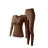 Venda Direta de Fábrica Estilo Popular Transfronteiriço com Bojo Camada Base Térmica Invisível Sem Costura Roupas de Outono e Calças Compridas Traje Térmico