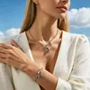 Conjunto de Pulsera y Collar con Colgante Irregular de Perla Incrustada de Diamantes, Retro y Elegante, Más Vendido en Amazon Transfronterizo Europeo y Americano
