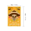 2026 Padrão de Tecido Quadrado Transfronteiriço Dia dos Mortos Mexicano Festa de Carnaval ao Ar Livre Caveira de Terror Bandeira de Jardim Dupla Face