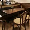 Mesa de jantar vintage personalizada para chá da tarde e cafeteria, mesa de madeira para sobremesas e confeitaria, mesa de jantar comercial de madeira maciça para restaurante ocidental