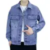 Jaqueta Jeans Masculina Primavera e Outono 2024 Nova Resistente ao Desgaste para Obra Casual Bonita Jaqueta Roupas Jeans