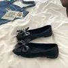 Zapatos planos retro de moda con lazos grandes para mujer, nueva colección otoño 2026, Mary Janes de punta redonda y suela plana, zapatos de corte bajo