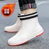 Botas de lluvia para hombres y mujeres, zapatos impermeables para cocina y obras de construcción, botas cortas de goma cálidas de algodón polar engrosado para exteriores, venta al por mayor de botas de lluvia