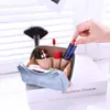 Bolsa de Maquiagem de Veludo Personalizada de Fábrica com Zíper e Alça, Cilindro Bordado para Batom, Bolsa de Cosméticos de Grande Capacidade, Atacado