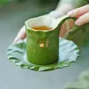 Juego de Taza y Platillo de Café con Oro Espolvoreado del Fabricante Xiaoqinggan Taza de Cerámica para Latte para Atraer Riqueza y Tesoro Taza Exquisita de Gama Alta para el Té de la Tarde