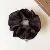 Flor de cabeza plisada de malla de lunares de doble capa, liga para el pelo, anillo para el pelo de intestino grueso, cuerda para moño versátil de alta calidad, accesorio para el pelo de mujer