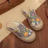 Zapatos de Tela Bai Zhenhe Primavera/Verano Old Beijing, Zapatos de Lona Cómodos sin Cordones, Zapatos Casuales Bordados para Estudiantes, Pantuflas, Estilo Campestre