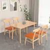 Mesa de Comedor Nórdica, Mesa de Comedor para el Hogar de Madera Maciza, Escritorio y Sillas Rectangulares, Una Mesa y Cuatro Sillas, Juego de Mesa y Sillas de Comedor Minimalista Moderno